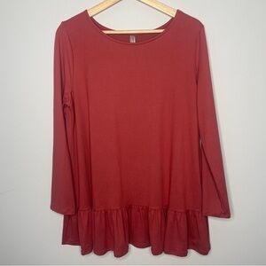 Simlu Babydoll 3/4 Sleeve Crew Neck Top (Large)